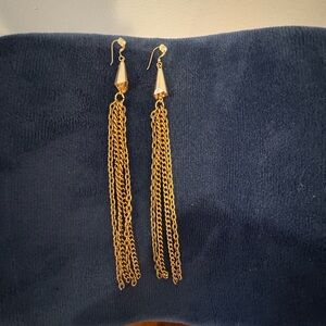 Elegant Rose Gold Tassel Earrings